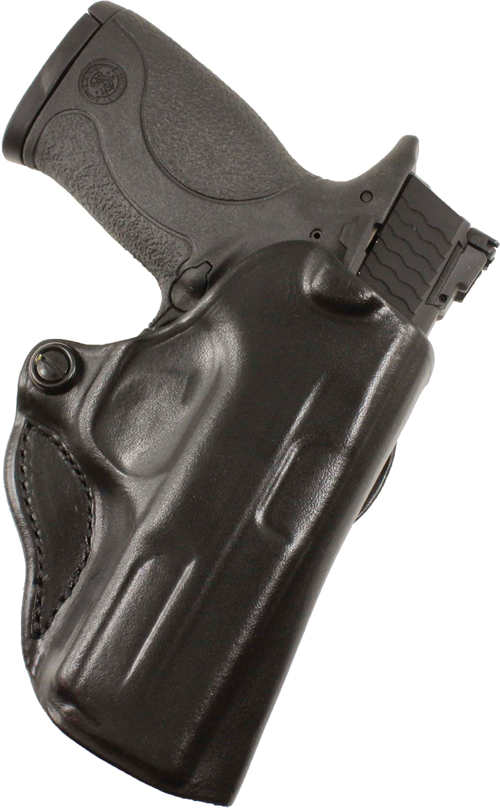 DESANTIS MINI SCABBARD HOLSTER - RH OWB LEATHER KIMBER MICRO BL