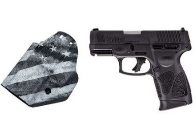 Taurus G3C 1-G3C931-10CK7 9mm 3.2" 10+1 Black W/ Black & White US Flag Holster