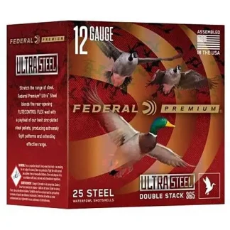 FEDERAL 12GA 3” 1 1/4OZ BB & 2 1450 FPS "ULTRA STEEL" 25 RD/BX 10 BX/CS