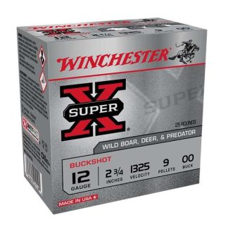 WINCHESTER SUPER X 12G 2-3/4" 00BK 25RD BX 250RD CASE