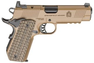 SPRINGFIELD ARMORY TRP AOS 1911 FDE 4.25" 45ACP W/ CARRY CUT & RAIL 2-8RD