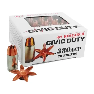 G2R CIVIC DUTY 380ACP 20RD BOX 25 BOXES PER CASE