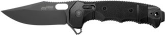 SOG KNIFE SEAL XR BLACK CRKTE - 3.9" PLN EDGE FLDR BLACK USA