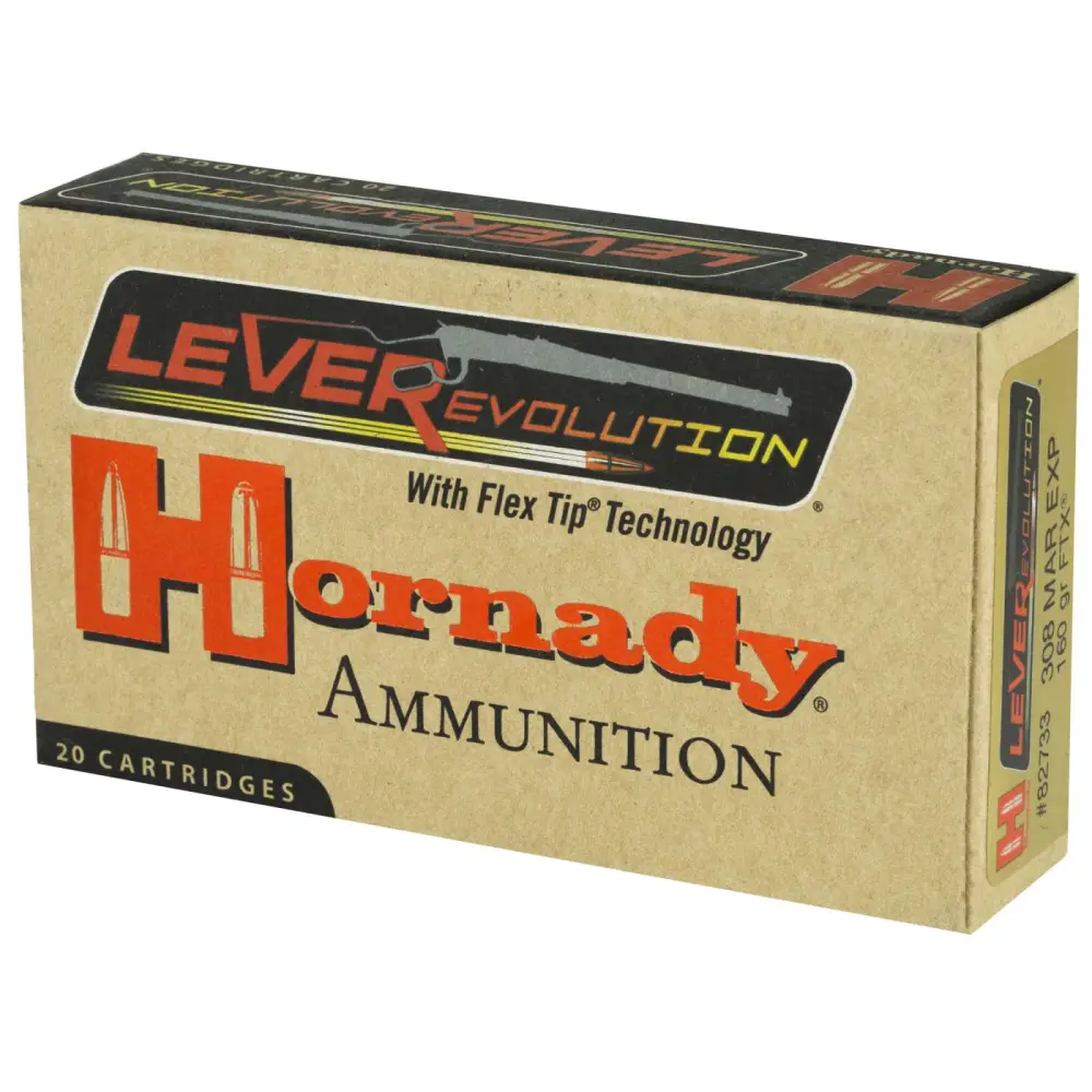 HORNADY LEVERREVOLUTION 308 MARL EXP 160GR 20RD BX 200RD CASE - Image 2