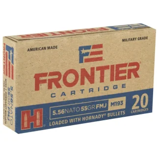 HORNADY FRONTIER 5.56 55GR FMJ 20RD BX 500RD CASE