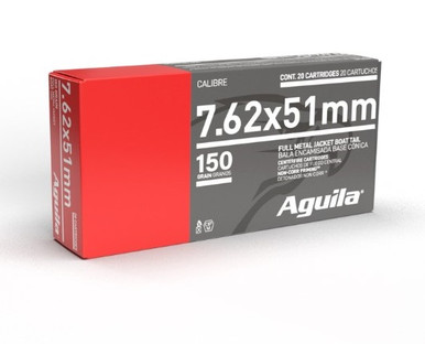 Aguila 7.62x51mm Ammunition 1E762110 150 Grain Full Metal Jacket 20 rounds