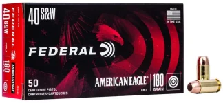 FEDERAL 40 S&W 180GR FMJ BALL 50 RD/BX 20 BX/CS