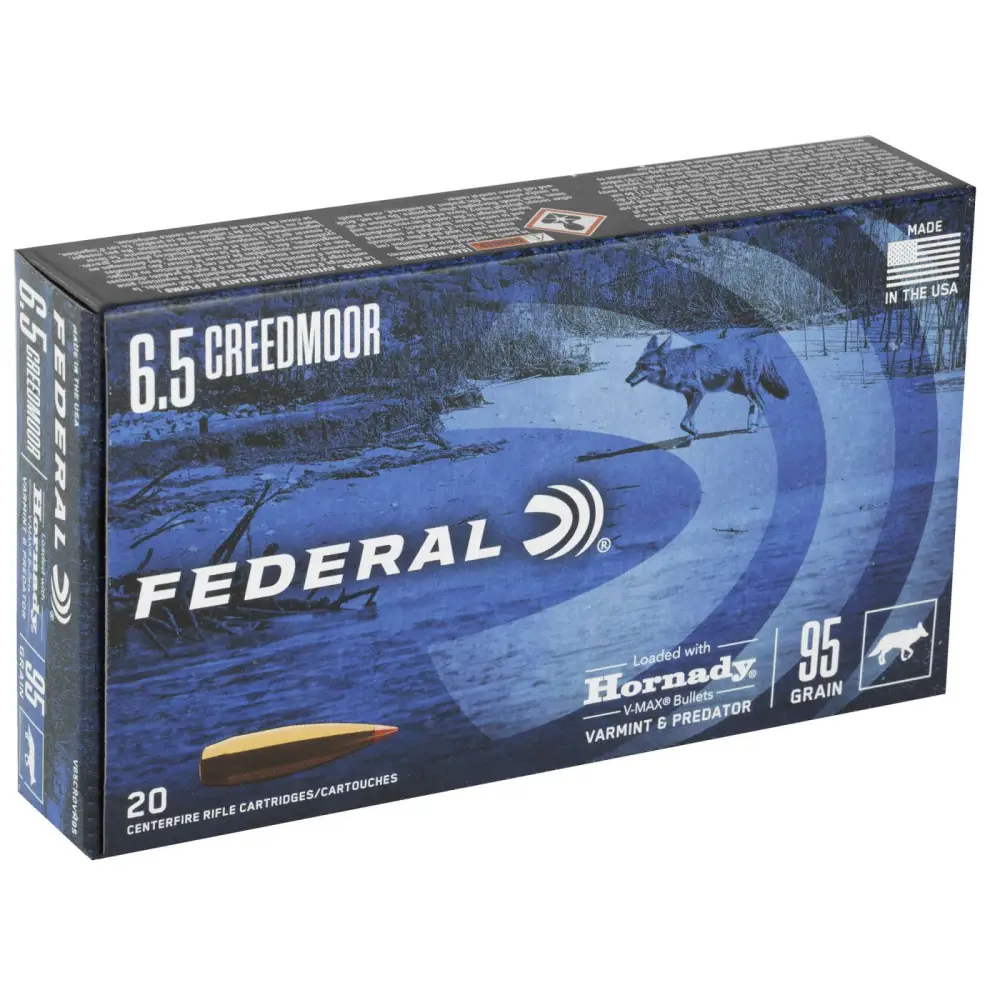 FEDERAL 6.5 CREEDMOOR 95GR HORNADY V-MAX 20 RD/BX 10 BX/CS