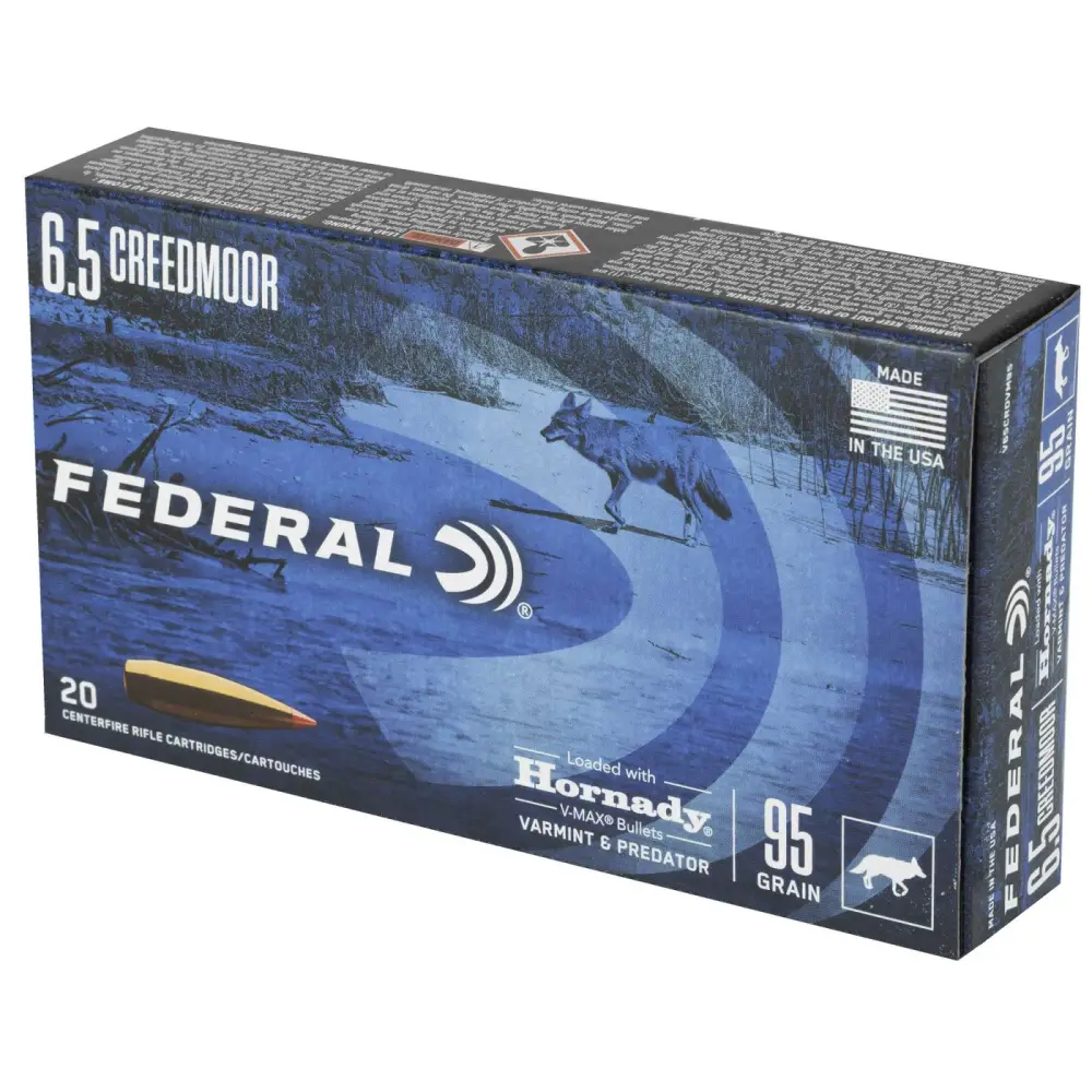 FEDERAL 6.5 CREEDMOOR 95GR HORNADY V-MAX 20 RD/BX 10 BX/CS - Image 2