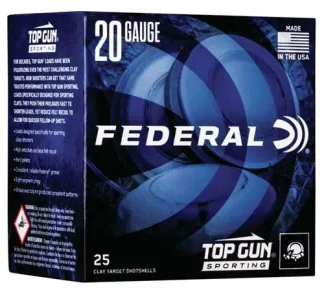 FEDERAL TOP GUN 20GA 2 3/4" 7/8OZ 1,250 FPS 7.5 25 RD/BX 10 BX/CS