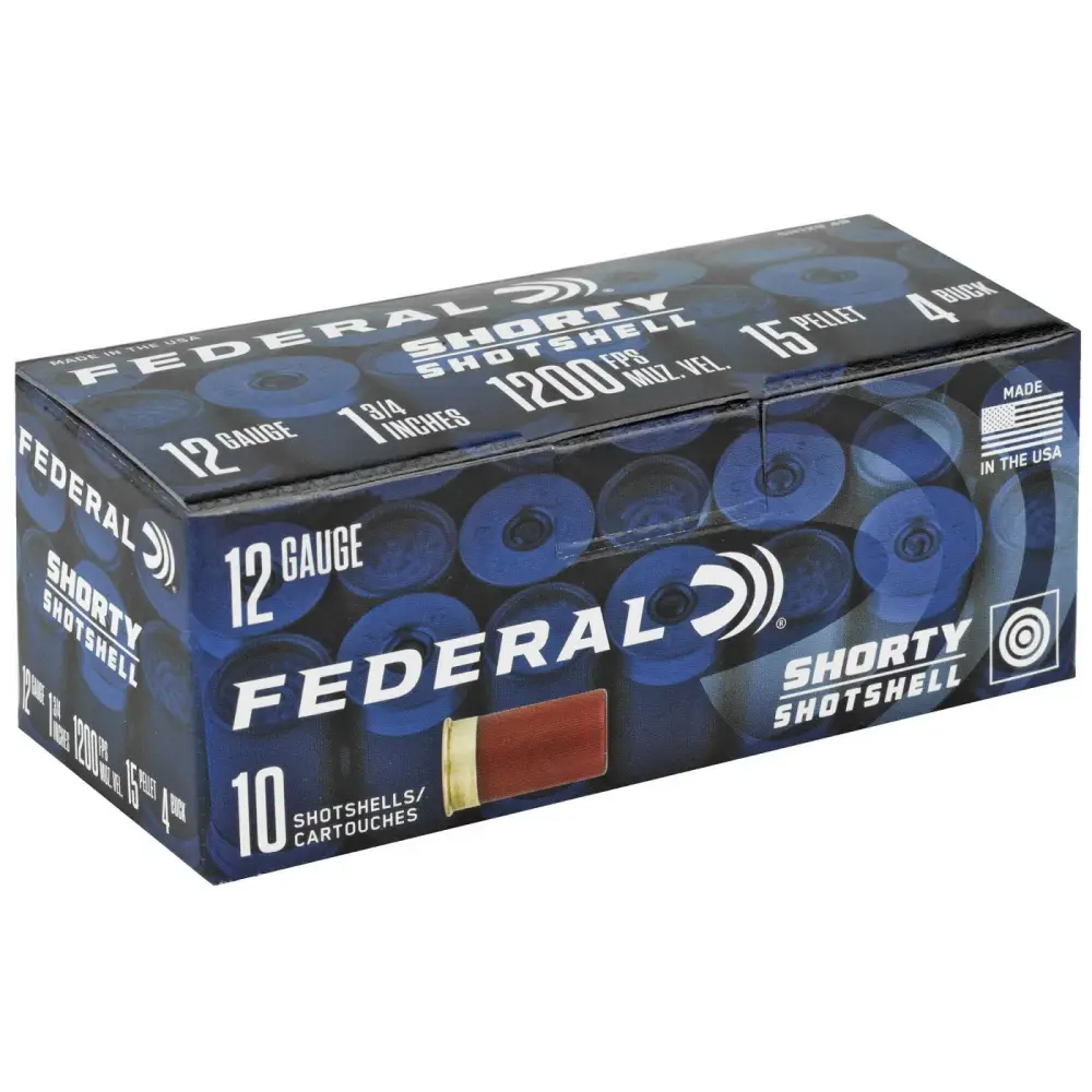 FEDERAL 12GA 1 3/4" 4 BUCK SHORTY SHOTSHELL 10 RD/BX 10 BX/CS