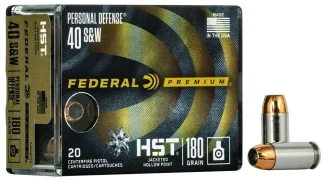 FEDERAL 40 S&W 180GR HST JHP 20 RD/BX 10 BX/CS