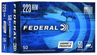 FEDERAL 223 REM 50GR JHP 50 CT AE VARMINT 50 RD/BX 5 BX/CS
