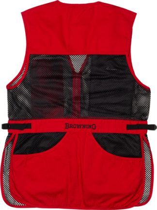 BROWNING MESH SHOOTING VEST - R-HAND 3XL BLACK/RED TRIM