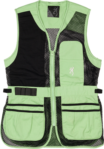 BROWNING MESH SHOOTING VEST R- - HAND WOMEN'S LG BLACK/NEOMINT - Image 2