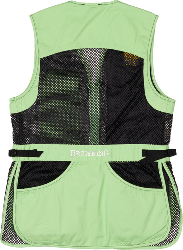 BROWNING MESH SHOOTING VEST R- - HAND WOMEN'S LG BLACK/NEOMINT