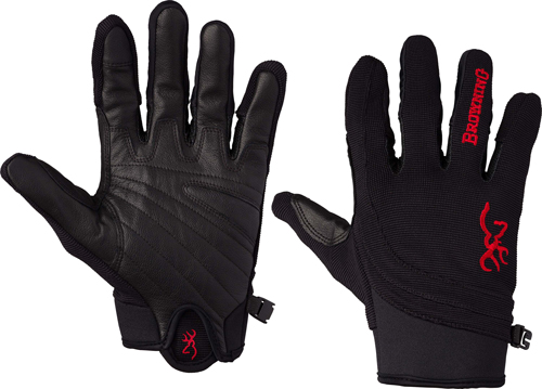 BROWNING ACE SHOOTING GLOVES - SMALL BLACK/RED TRIM