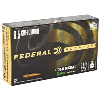FEDERAL 6.5 CREEDMOOR 140GR GOLD MEDAL SIERRA MATCHKING 20 RD/BX 10 BX/CS