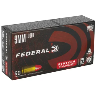 FEDERAL 9MM LUGER 124GR SYNTECH RANGE TSJ 50 RD/BX 10 BX/CS