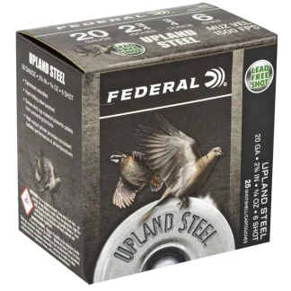 FEDERAL 20GA 2-3/4" 7/8OZ 6 UPLAND STEEL 25 RD/BX 10 BX/CS