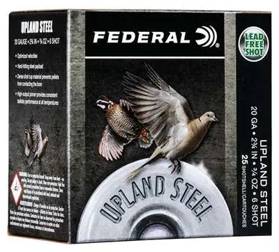 FEDERAL 20GA 2-3/4" 7/8OZ 6 UPLAND STEEL 25 RD/BX 10 BX/CS - Image 4