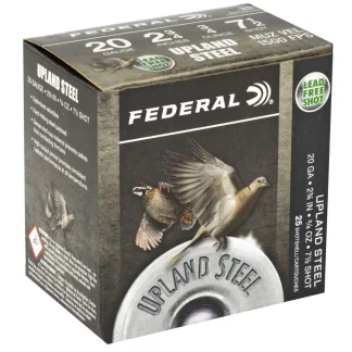FEDERAL 20GA 2-3/4" 7/8OZ 7.5 UPLAND STEEL 25 RD/BX 10 BX/CS
