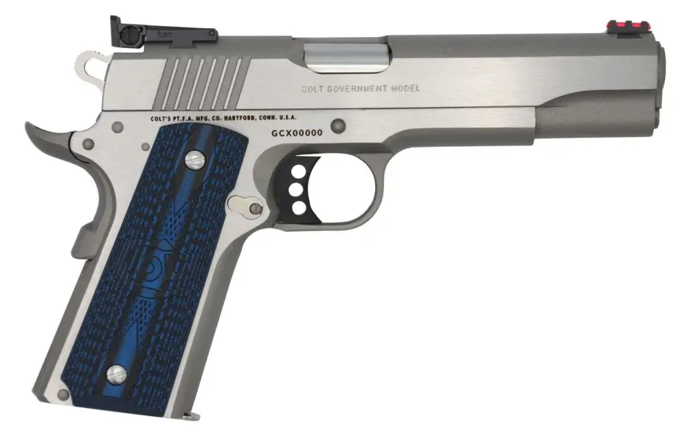 COLT 1911 GOLD CUP LITE SERIES 70 9MM STS BLUE GRIPS 5" 9+1 - Image 2