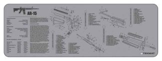 TEKMAT ARMORERS BENCH MAT - 12"X36" AR-15 GREY