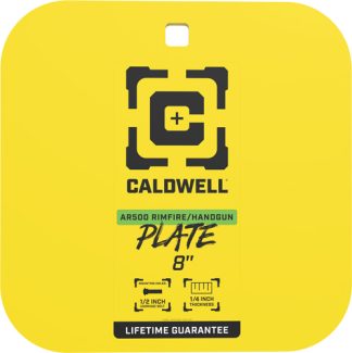 CALDWELL AR500 8" GONG TARGET - 1/4" RIMFIRE/HANDGUN STEEL YLW