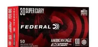 FEDERAL 30 SUPER CARRY 100GR FMJ 50 RD/BX 20 BX/CS