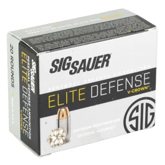 SIG SAUER ELITE V-CROWN JHP 10MM 200G NICKEL CASE