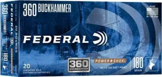 FEDERAL 360 BUCKHAMMER 180GR POWER-SHOK 20 RD/BX 10 BX/CS