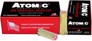 ATOMIC 38 SPECIAL MATCH 148GR - COPPER PLATE HBWC 50RD 10BX/CS