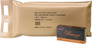 PMC AMMO 45 ACP 230GR FMJ-RN - 250RD BATTLE PACK 3BP/CS