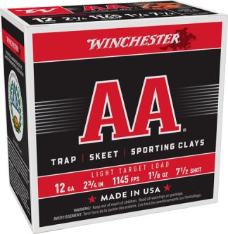 WINCHESTER AA 12GA 2.75" - 1-1/8OZ #7.5 1145FPS 250R CASE