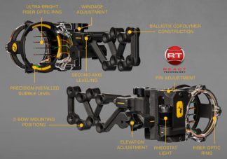 TROPHY RIDGE BOW SIGHT REACT - H4 4-PIN .019 RH BLACK