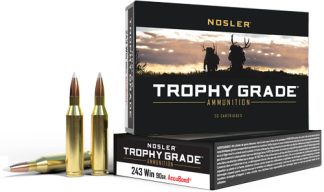 NOSLER TROPHY GRADE 243 WIN - 90GR ACCUBOND TIP 20RD 10BX/CS