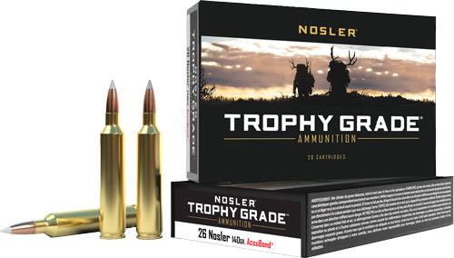 NOSLER TROPHY GRADE 26 NOSLER - 140GR ACCUBOND 20RD 10BX/CS