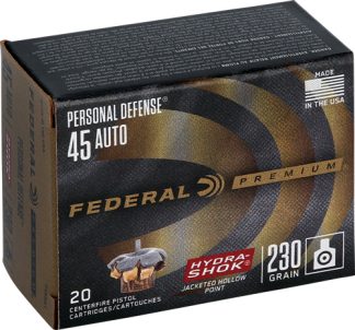 FEDERAL PREMIUM 45 ACP 230GR - HYDRA-SHOK JHP 20RD 25BX/CS