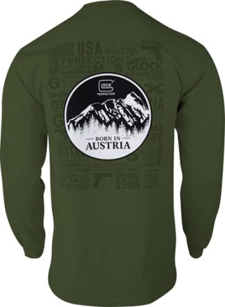 GLOCK OEM BORN IN AUSTRIA LONG - SLEEVE SHIRT MILITARY GREEN LG