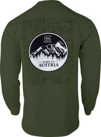 GLOCK OEM BORN IN AUSTRIA LONG - SLEEVE SHIRT MILITARY GRN 3XL