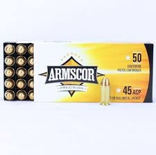 Armscor 45 AUTO Ammunition 230 Grain Full Metal Jacket 50 rounds