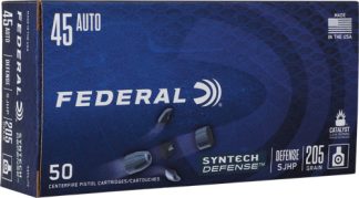 FEDERAL SYNTHETIC DEFENSE 45 - ACP 205GR SJHP 50RD 10BX/CS