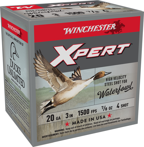 WINCHESTER XPERT STEEL 20GA 3" - 7/8OZ #4 1500FPS 25RD 10BX/CS