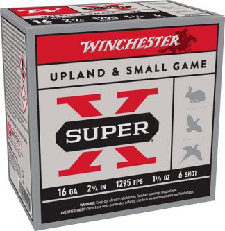 WINCHESTER SUPER-X 16GA 2.75" - 1-1/8OZ #6 1295FPS 25RD 10BX/C
