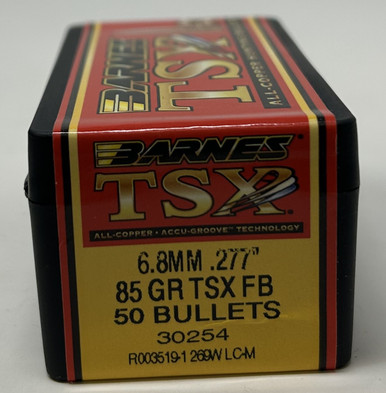 Barnes 6.8mm (.277 Dia) Reloading Bullets Copper TSX B30254 85 Grain Flat Base Hollow Point 50 Pieces