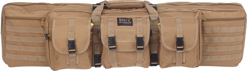 BULLDOG 43" SINGLE TACTICAL CS - 3 LARGE ACCESSORY POCKETS TAN
