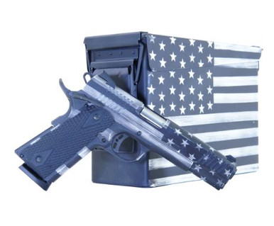 Citadel CITC45FUSGAC 1911-A1 .45 ACP 5" 8+1 Grayscale US Flag Cerakote w/ Cerakoted Ammo Can