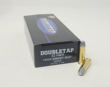 Doubletap 32 H&R Mag Ammunition 32HR120HC20 120 Grain Hard Cast Solid Wide Flat Nose Gas Check 20 Rounds