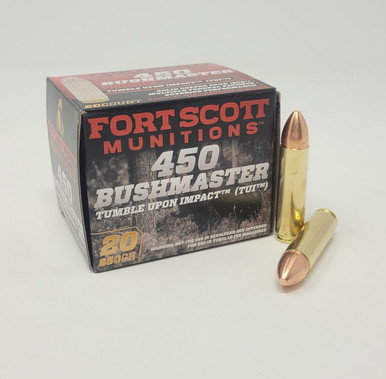 Fort Scott Munitions 450 Bushmaster Ammunition FSM450BM250SCV1 250 Grain Solid Copper Spun 20 Rounds